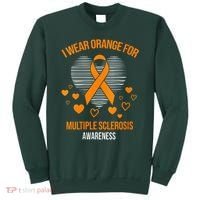 I Wear Orange Ribbon Heart Cool Multiple Sclerosis Awareness Sweatshirt thumb 0