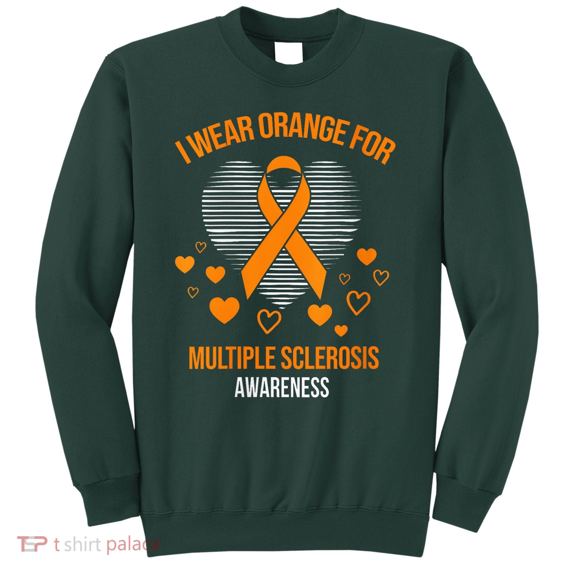 I Wear Orange Ribbon Heart Cool Multiple Sclerosis Awareness Sweatshirt