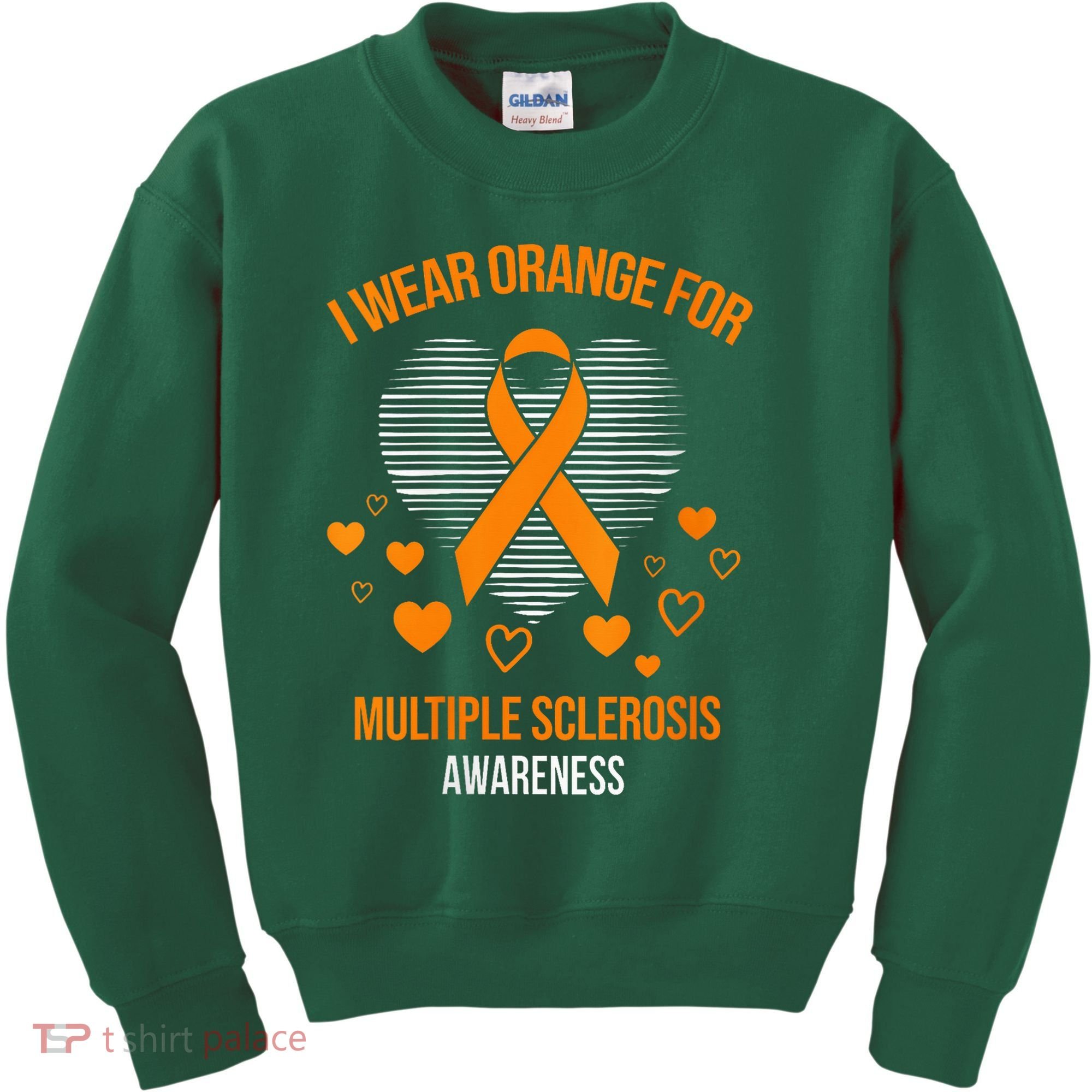 I Wear Orange Ribbon Heart Cool Multiple Sclerosis Awareness Kids Sweatshirt