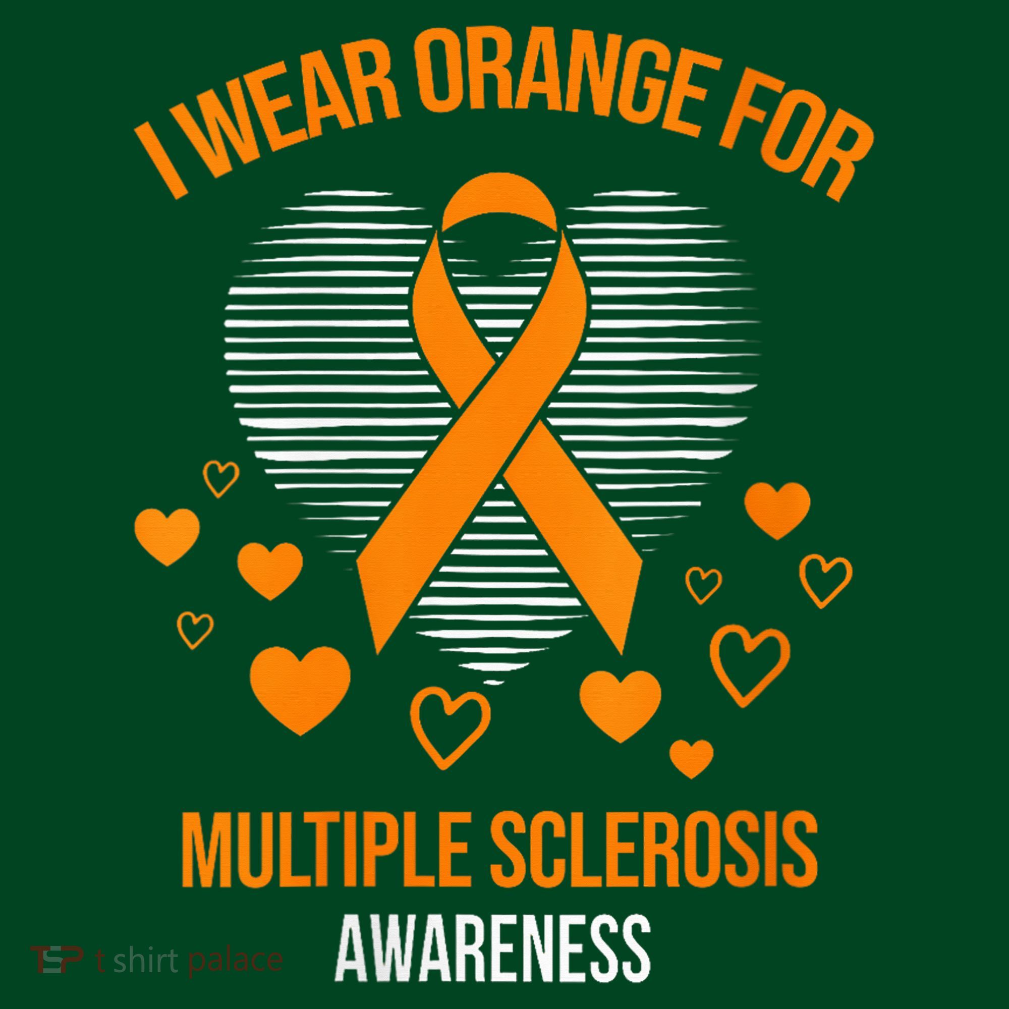 I Wear Orange Ribbon Heart Cool Multiple Sclerosis Awareness Kids Sweatshirt
