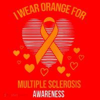 I Wear Orange Ribbon Heart Cool Multiple Sclerosis Awareness Santa Hat thumb 1