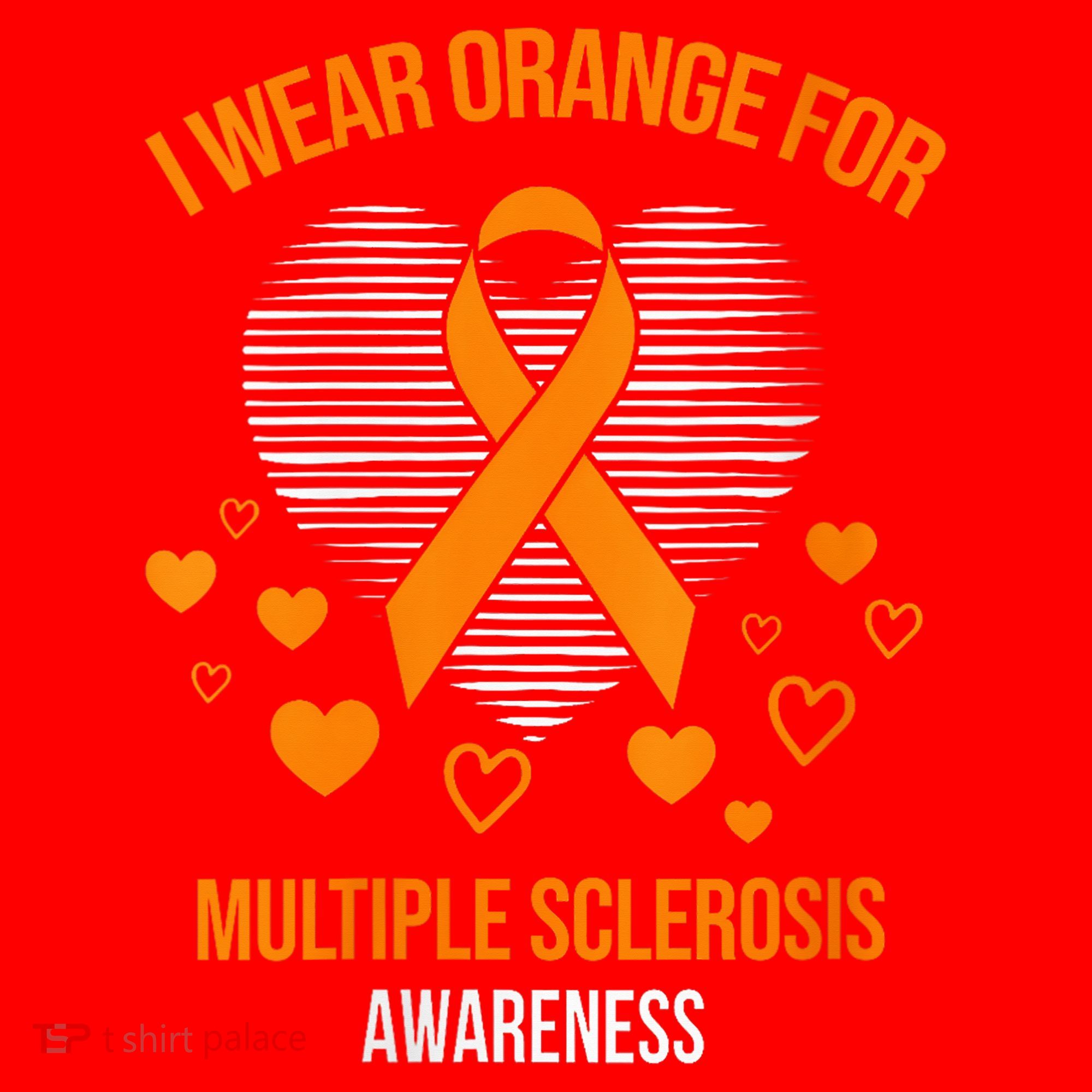 I Wear Orange Ribbon Heart Cool Multiple Sclerosis Awareness Santa Hat