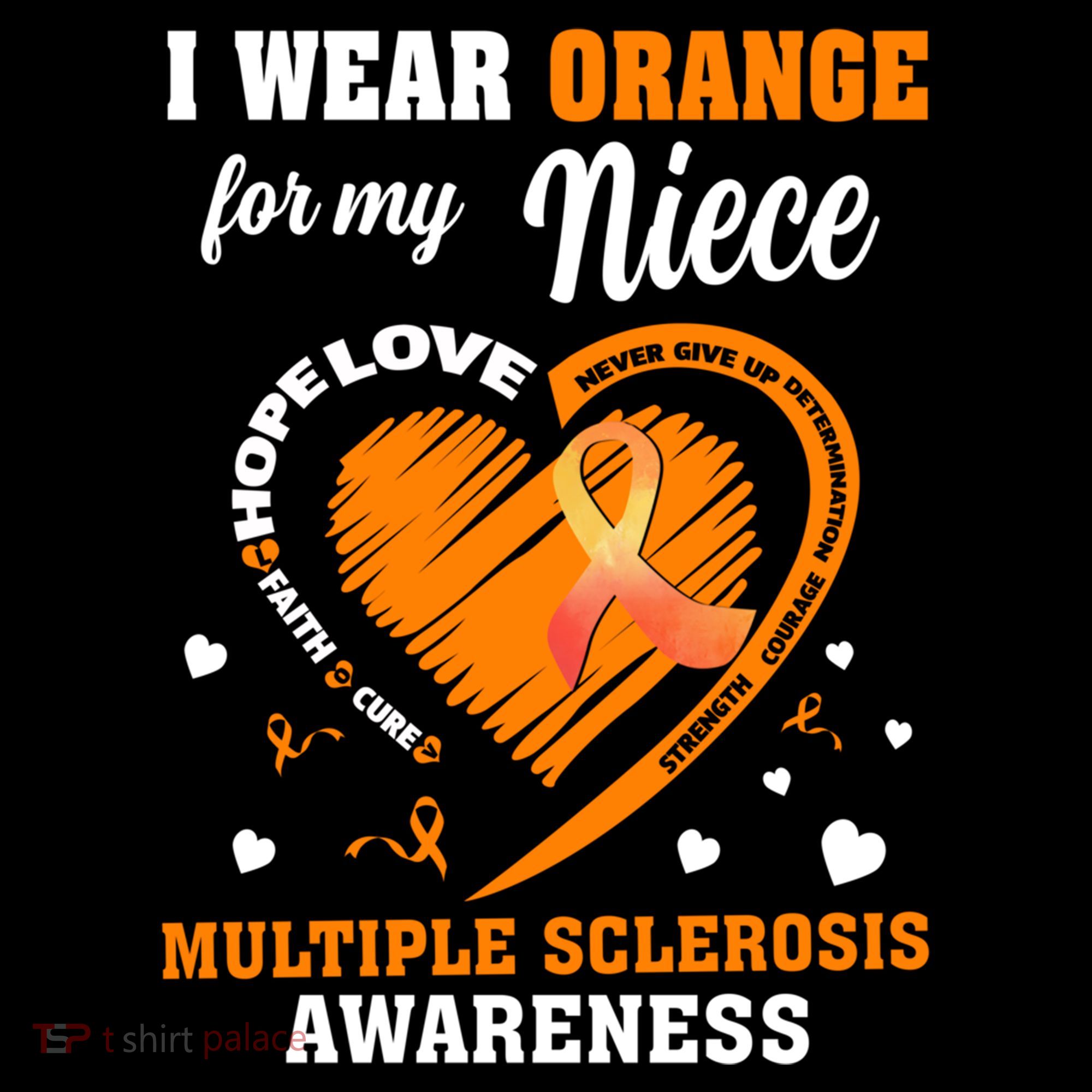 I Wear Orange For My Niece Multiple Sclerosis Ms Gift Women's Hoodie