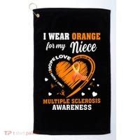 I Wear Orange For My Niece Multiple Sclerosis Ms Gift Golf Towel thumb 0