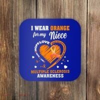 I Wear Orange For My Niece Multiple Sclerosis Ms Gift Coaster thumb 0