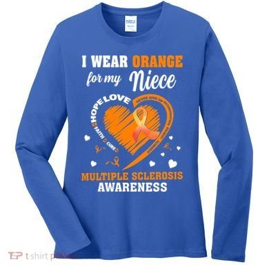 I Wear Orange For My Niece Multiple Sclerosis Ms Gift Women's Long Sleeve Shirt