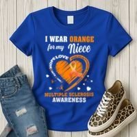 I Wear Orange For My Niece Multiple Sclerosis Ms Gift Women's T-Shirt thumb 3