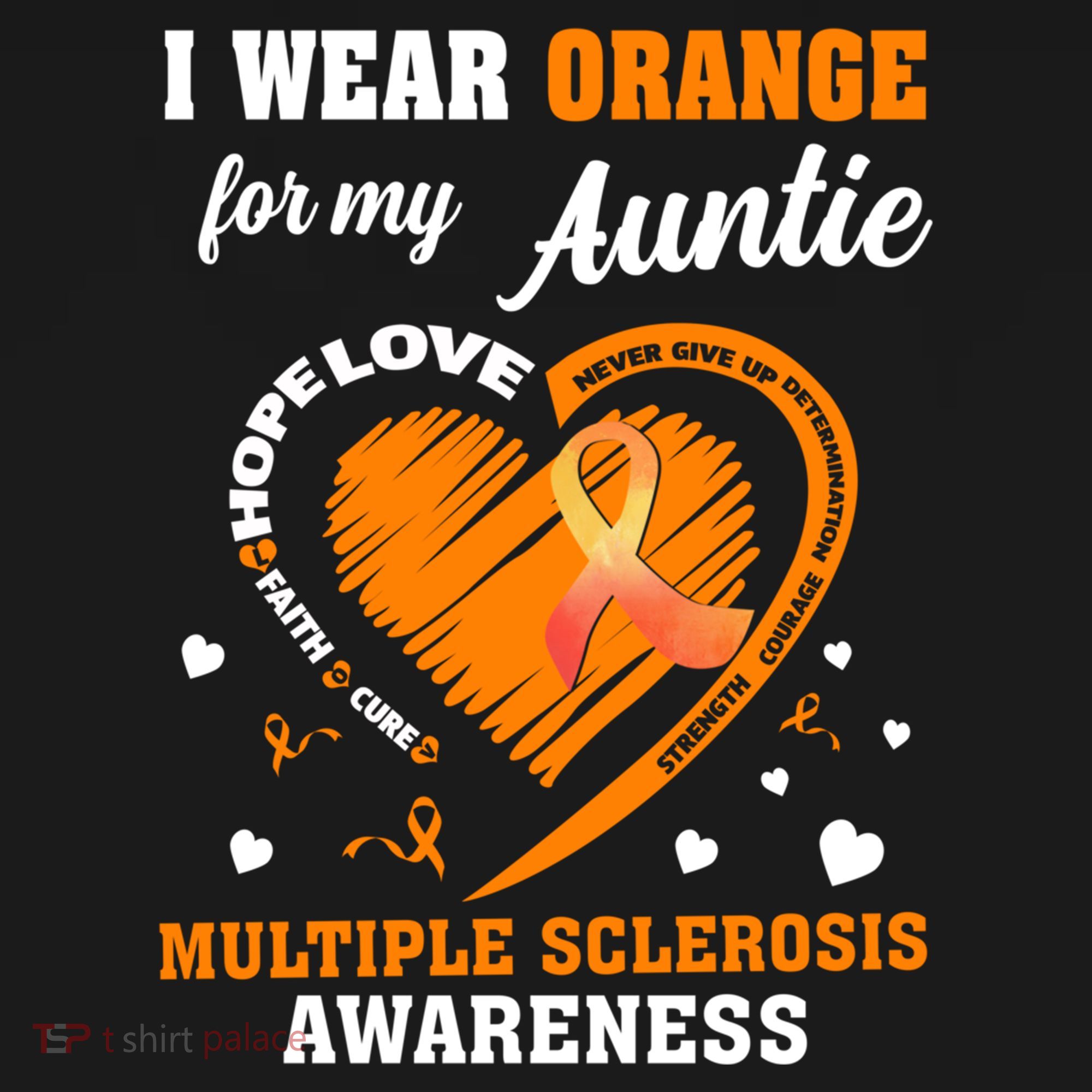 I Wear Orange For My Auntie Multiple Sclerosis Ms Gift Bucket Hat
