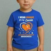 I Wear Orange For My Cousin Multiple Sclerosis Ms Cute Gift Toddler T-Shirt thumb 2