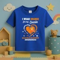 I Wear Orange For My Cousin Multiple Sclerosis Ms Cute Gift Toddler T-Shirt thumb 3
