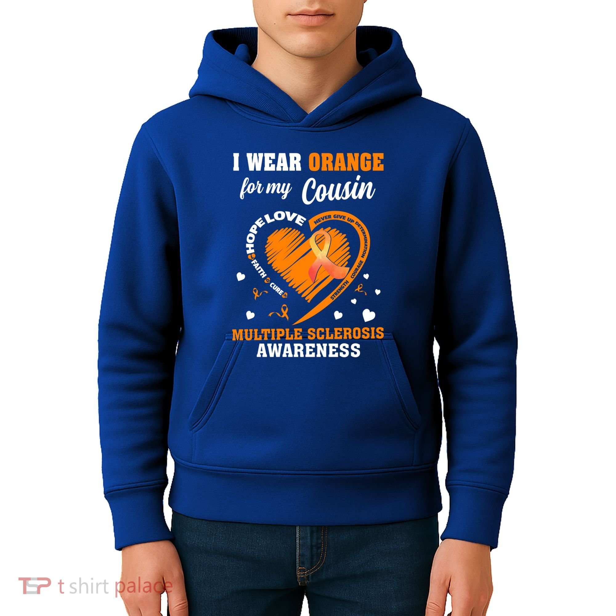 I Wear Orange For My Cousin Multiple Sclerosis Ms Cute Gift Kids Hoodie