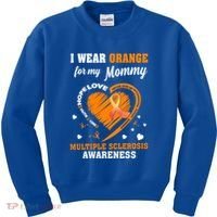 I Wear Orange For My Mommy Multiple Sclerosis Ms Funny Gift Kids Sweatshirt thumb 0