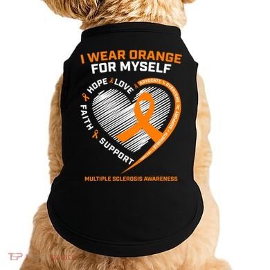 I Wear Orange Mys Multiple Sclerosis Awareness Ms Warrior Gift Doggie Tank