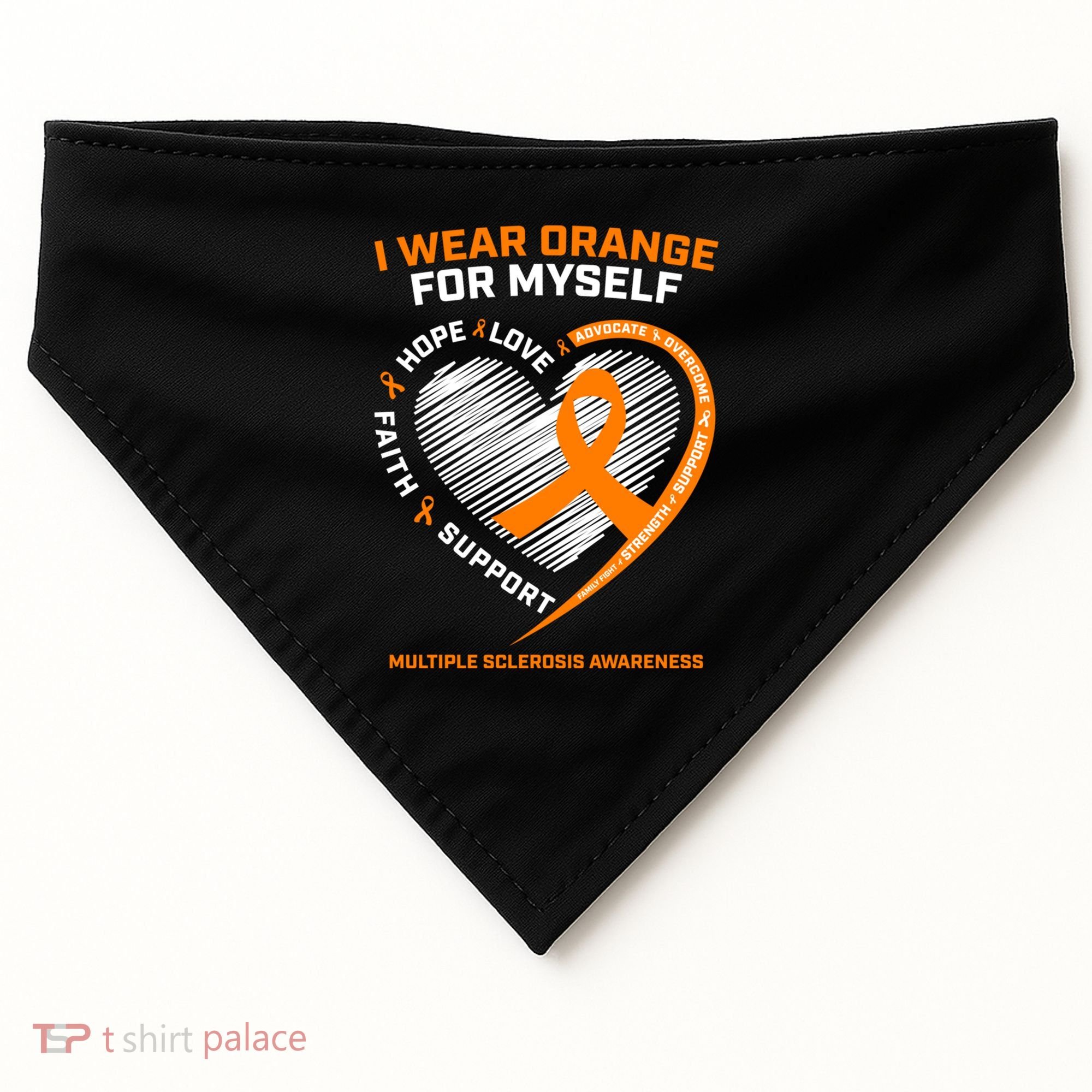 I Wear Orange Mys Multiple Sclerosis Awareness Ms Warrior Gift USA-Made Doggie Bandana