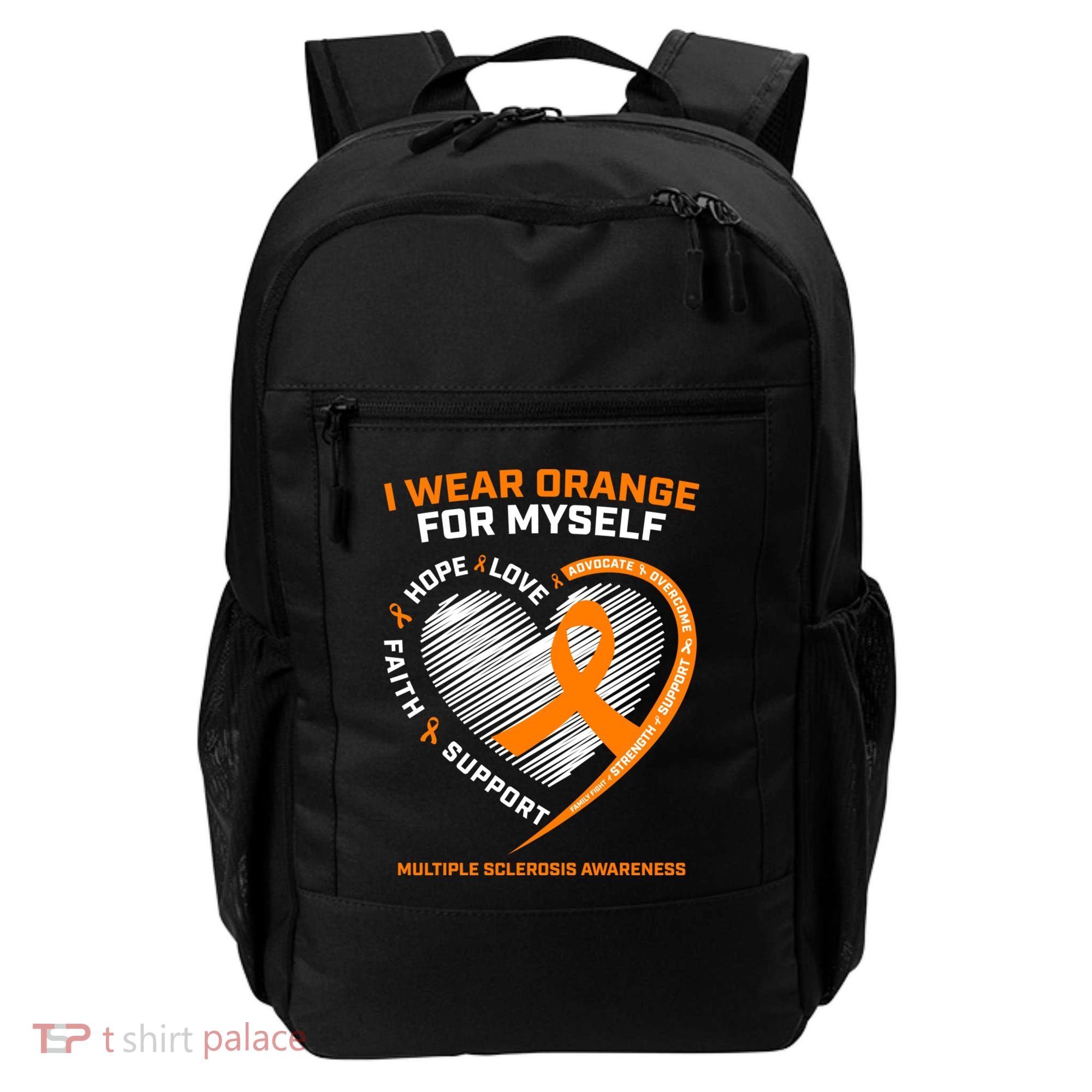 I Wear Orange Mys Multiple Sclerosis Awareness Ms Warrior Gift Backpack