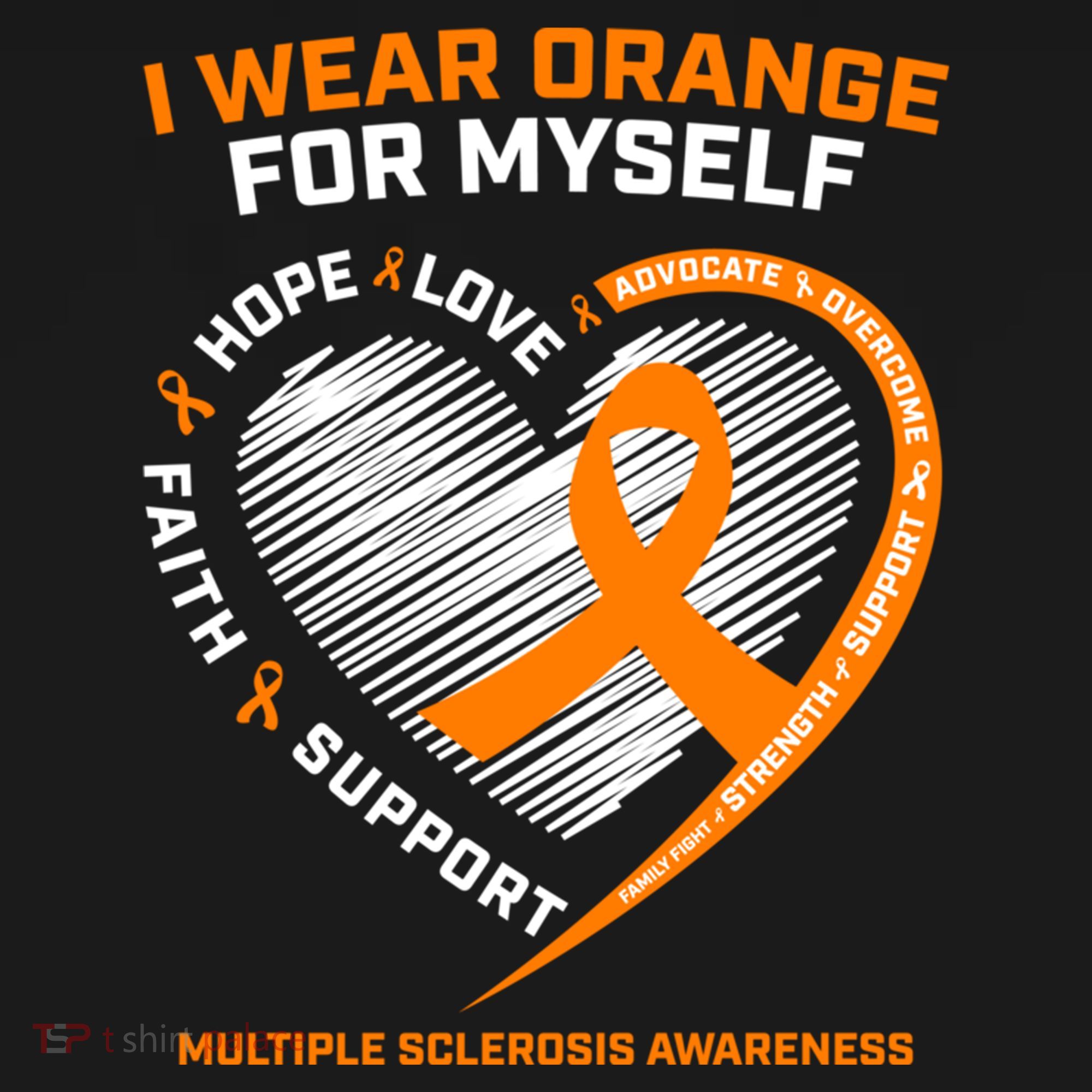I Wear Orange Mys Multiple Sclerosis Awareness Ms Warrior Gift Pajama Set