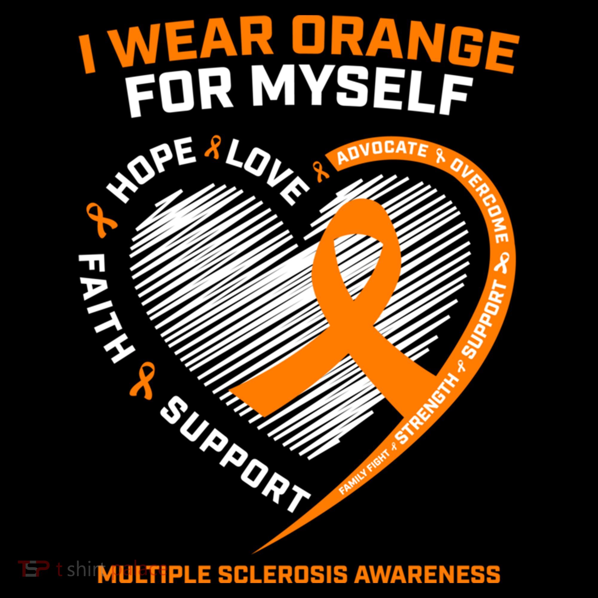 I Wear Orange Mys Multiple Sclerosis Awareness Ms Warrior Gift Women's Hoodie
