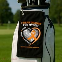 I Wear Orange Mys Multiple Sclerosis Awareness Ms Warrior Gift Golf Towel thumb 2