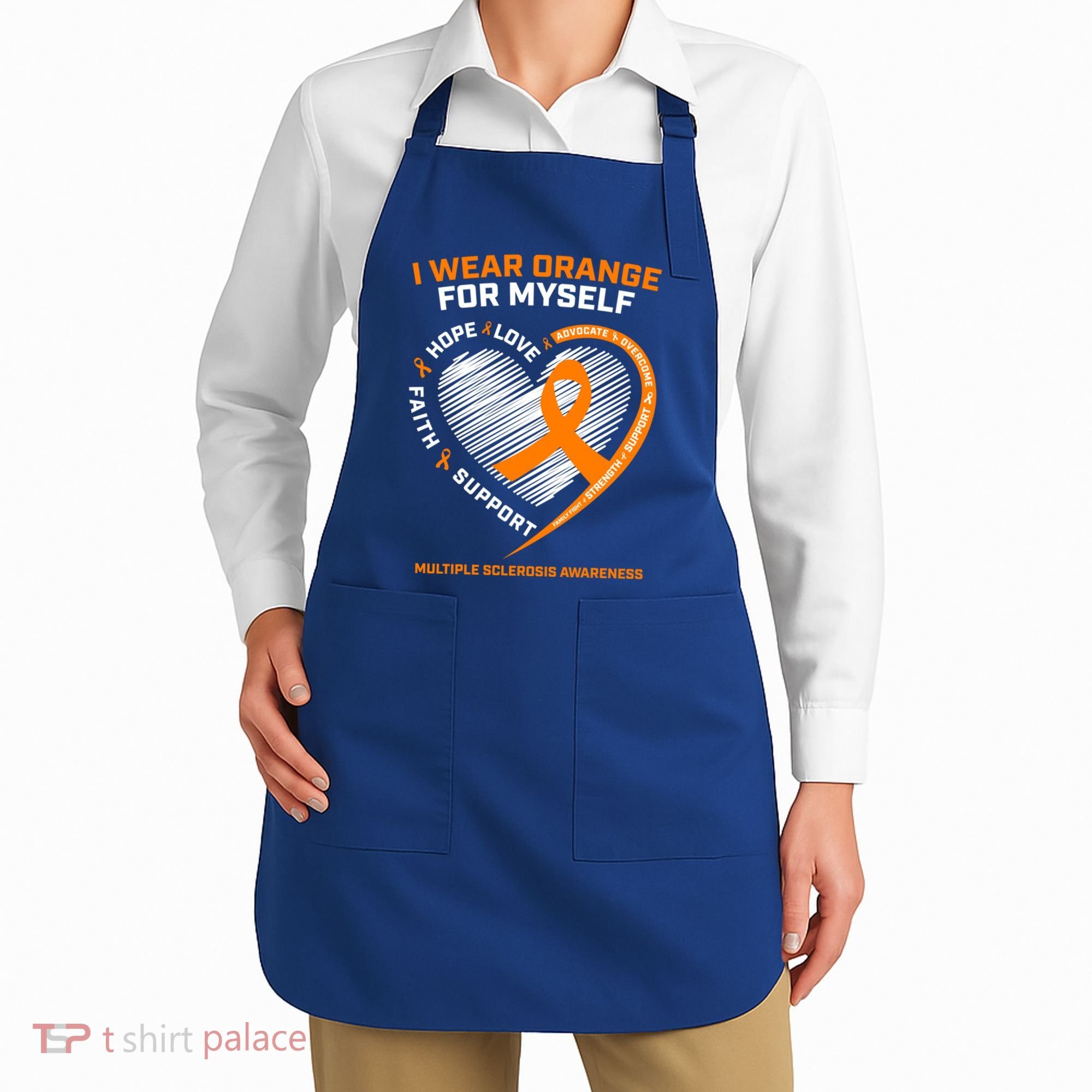 I Wear Orange Mys Multiple Sclerosis Awareness Ms Warrior Gift Apron