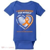 I Wear Orange Mys Multiple Sclerosis Awareness Ms Warrior Gift Baby Bodysuit thumb 0