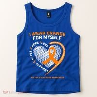 I Wear Orange Mys Multiple Sclerosis Awareness Ms Warrior Gift Tank Top thumb 2