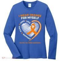 I Wear Orange Mys Multiple Sclerosis Awareness Ms Warrior Gift Women's Long Sleeve Shirt thumb 0