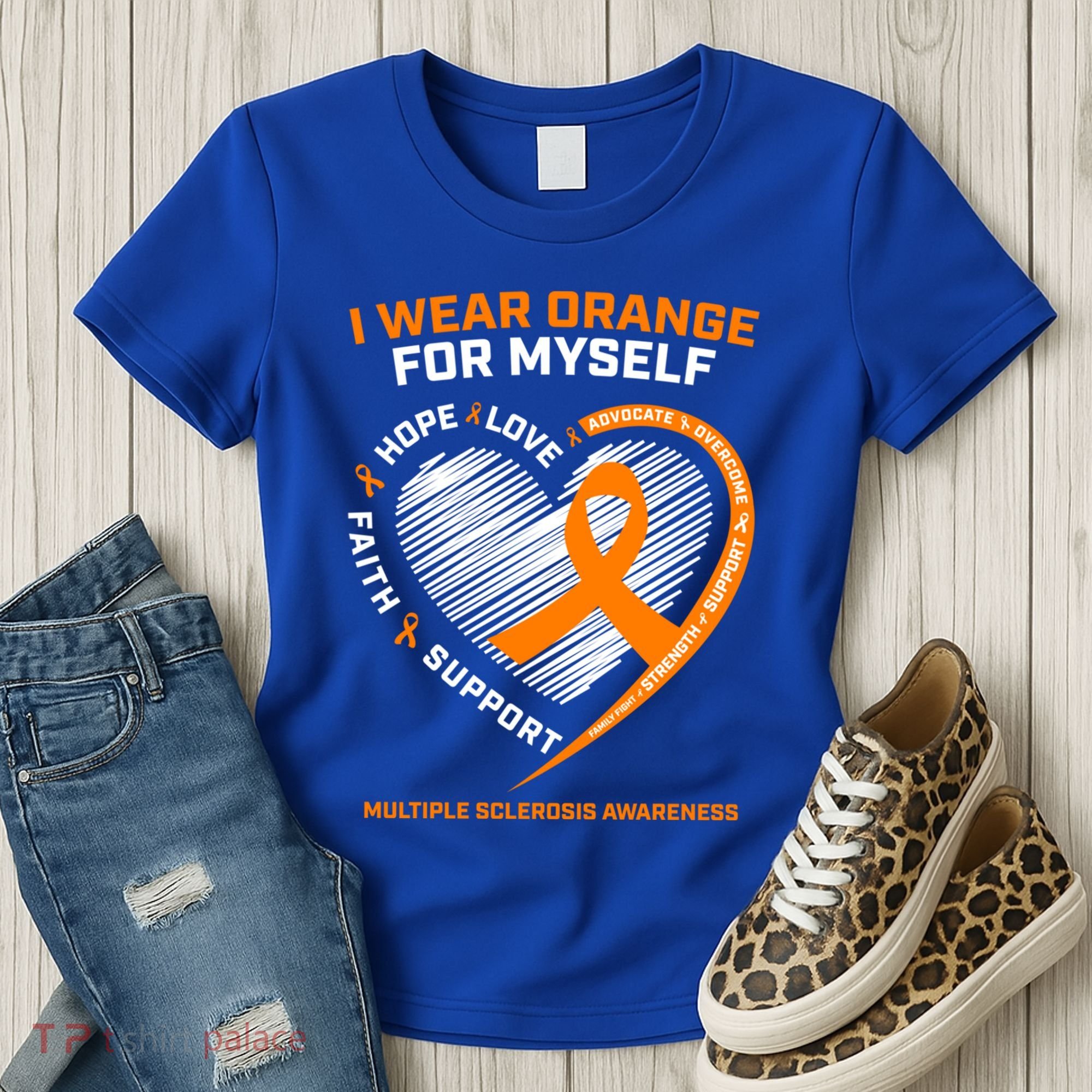 I Wear Orange Mys Multiple Sclerosis Awareness Ms Warrior Gift Women's T-Shirt