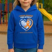I Wear Orange Mys Multiple Sclerosis Awareness Ms Warrior Gift Kids Hoodie thumb 3