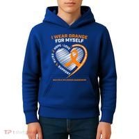 I Wear Orange Mys Multiple Sclerosis Awareness Ms Warrior Gift Kids Hoodie thumb 4
