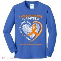 I Wear Orange Mys Multiple Sclerosis Awareness Ms Warrior Gift Kids Long Sleeve Shirt thumb 0