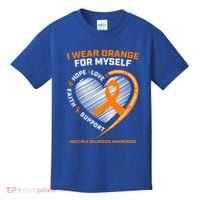 I Wear Orange Mys Multiple Sclerosis Awareness Ms Warrior Gift Kids T-Shirt thumb 0