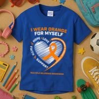I Wear Orange Mys Multiple Sclerosis Awareness Ms Warrior Gift Kids T-Shirt thumb 3