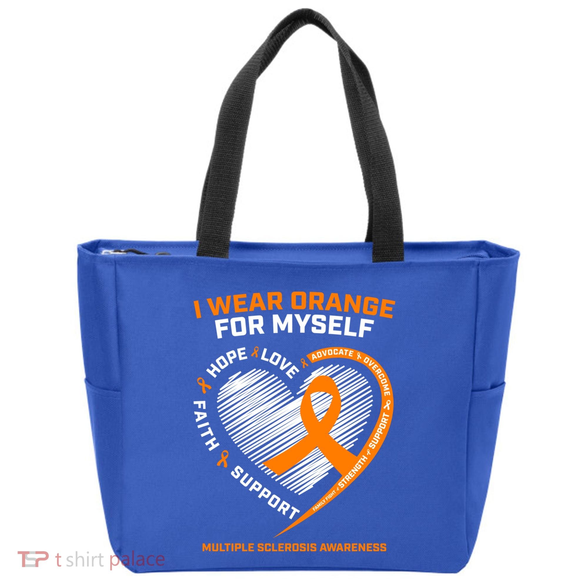 I Wear Orange Mys Multiple Sclerosis Awareness Ms Warrior Gift Tote Bag