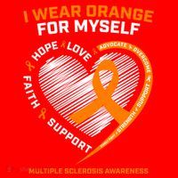 I Wear Orange Mys Multiple Sclerosis Awareness Ms Warrior Gift Santa Hat thumb 1