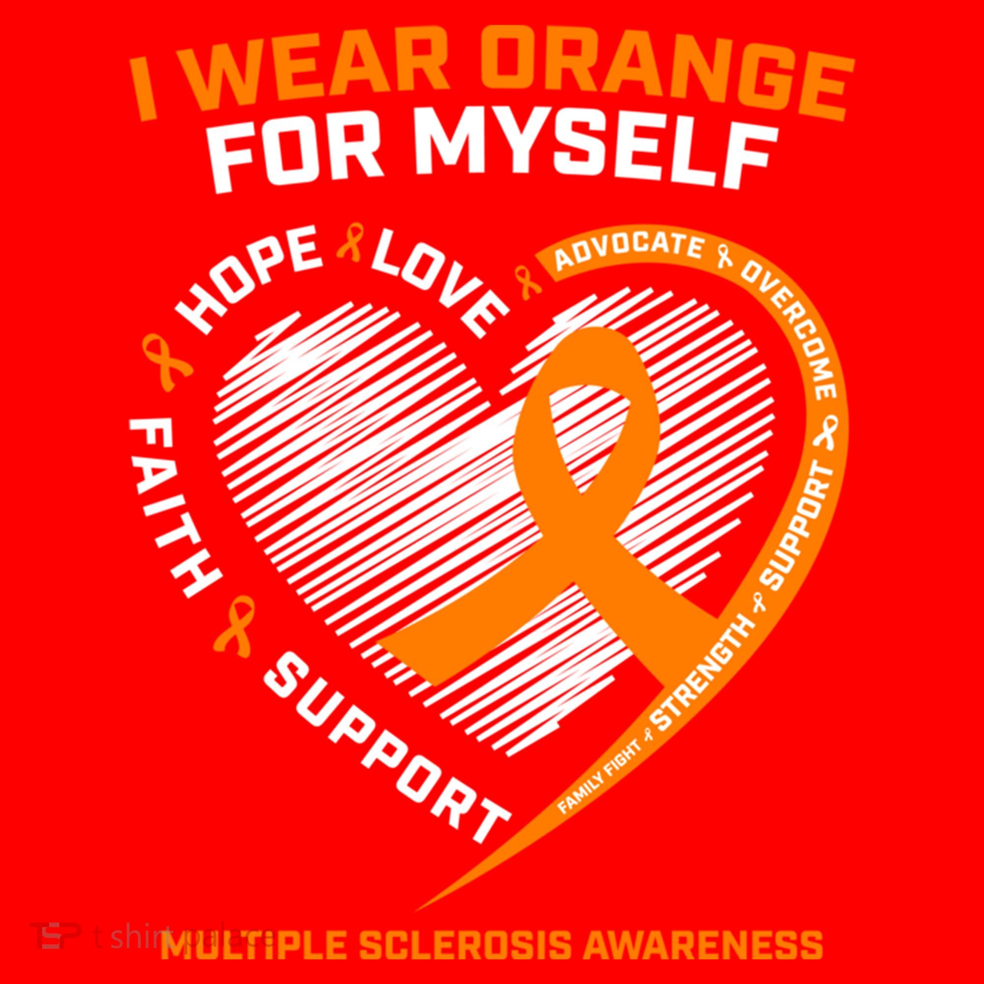 I Wear Orange Mys Multiple Sclerosis Awareness Ms Warrior Gift Santa Hat