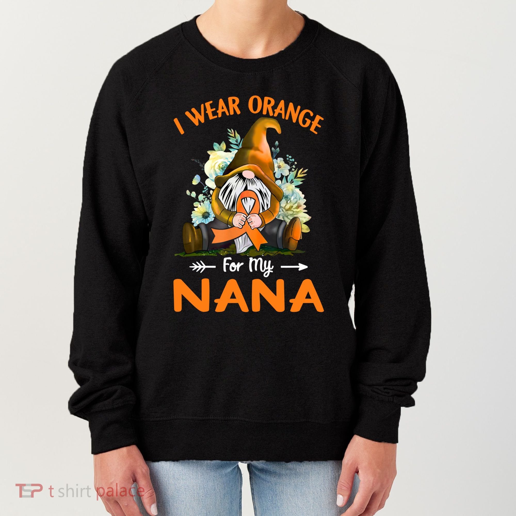 I Wear Orange Nana Multiple Sclerosis Ms Gnome Funny Gift Women's Sweatshirt