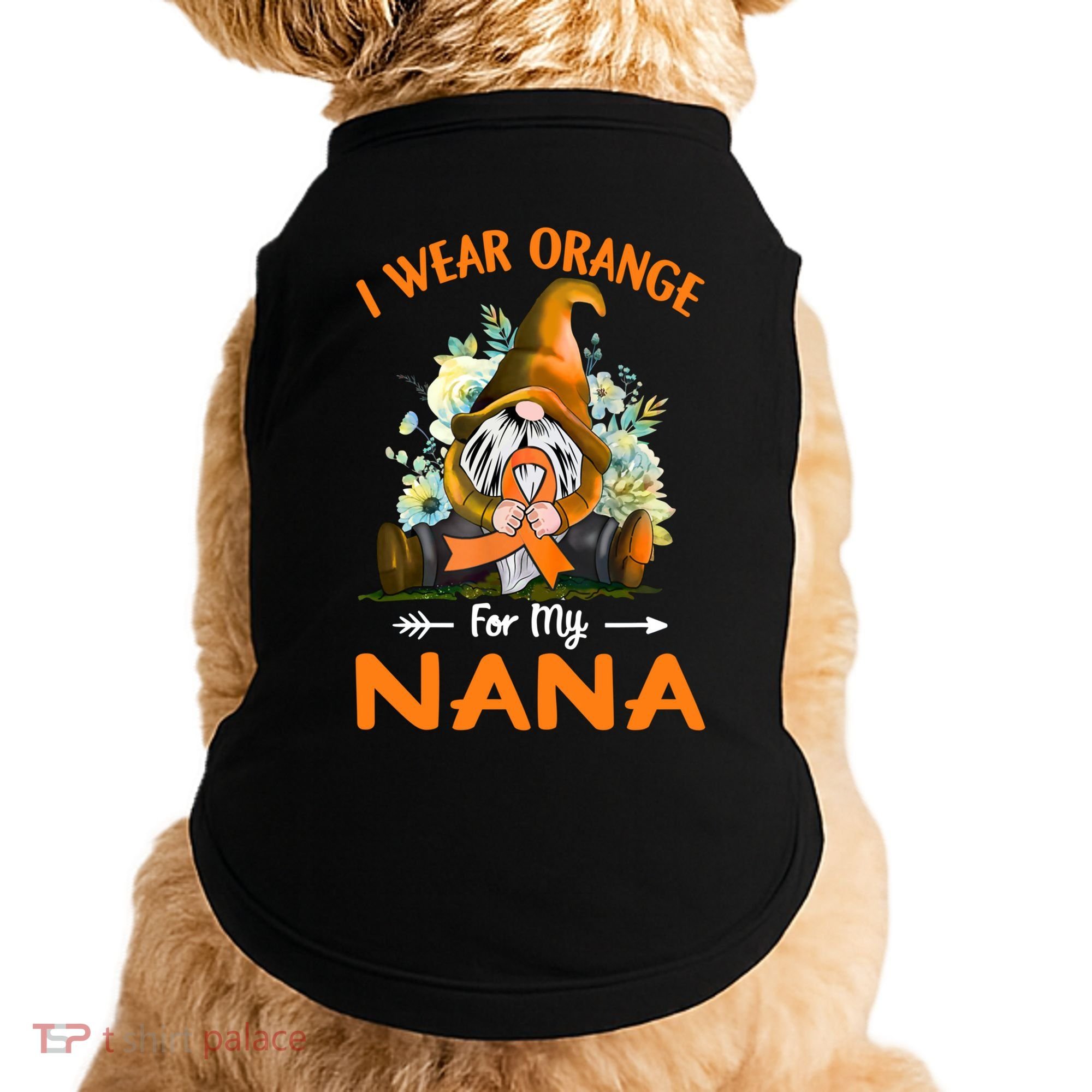 I Wear Orange Nana Multiple Sclerosis Ms Gnome Funny Gift Doggie Tank