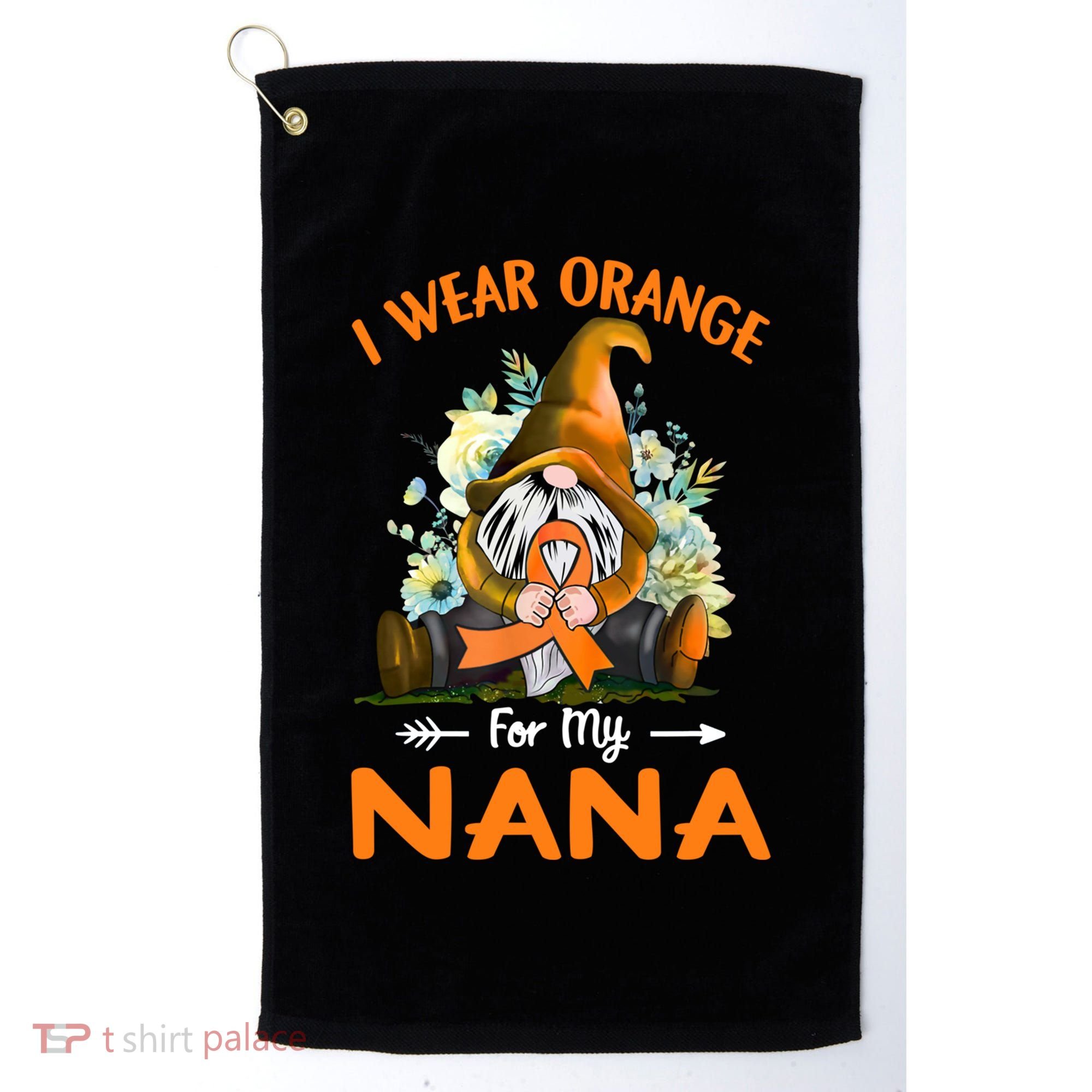 I Wear Orange Nana Multiple Sclerosis Ms Gnome Funny Gift Golf Towel