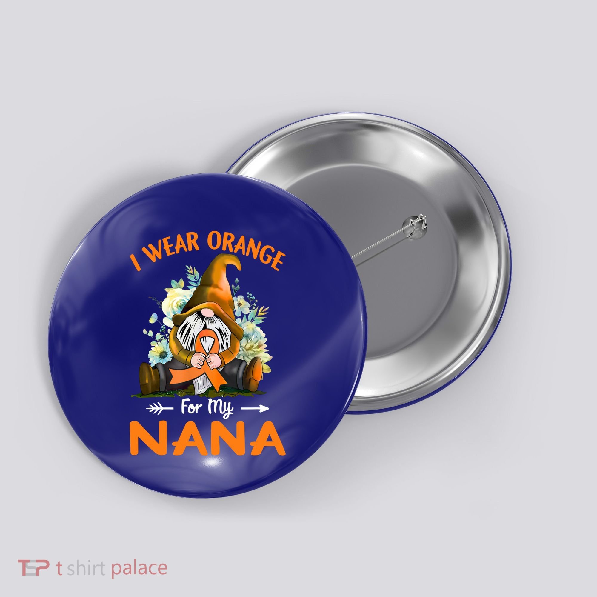 I Wear Orange Nana Multiple Sclerosis Ms Gnome Funny Gift Button