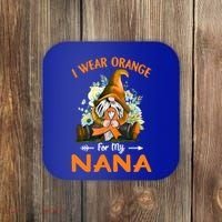 I Wear Orange Nana Multiple Sclerosis Ms Gnome Funny Gift Coaster thumb 0