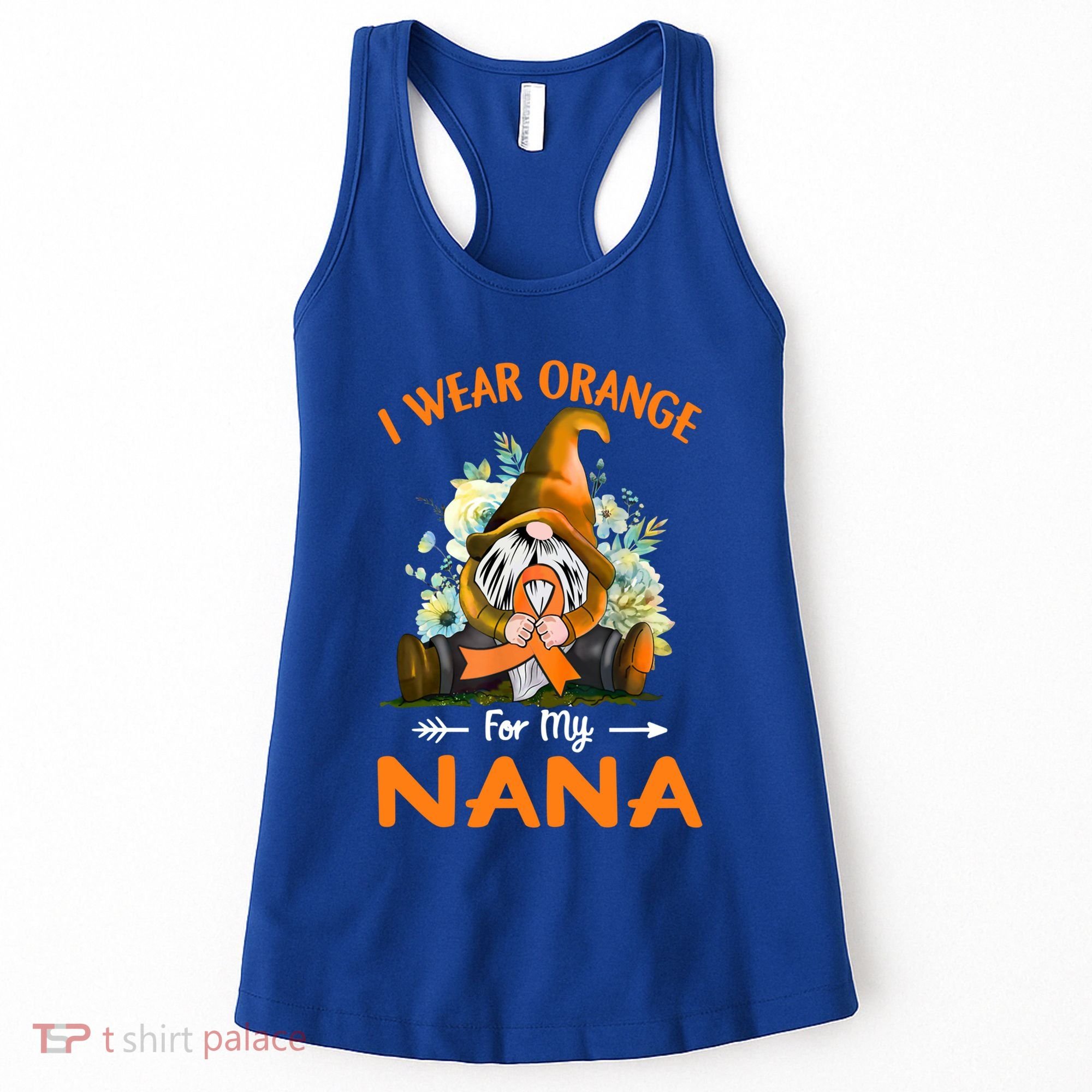 I Wear Orange Nana Multiple Sclerosis Ms Gnome Funny Gift Women's Tank Top