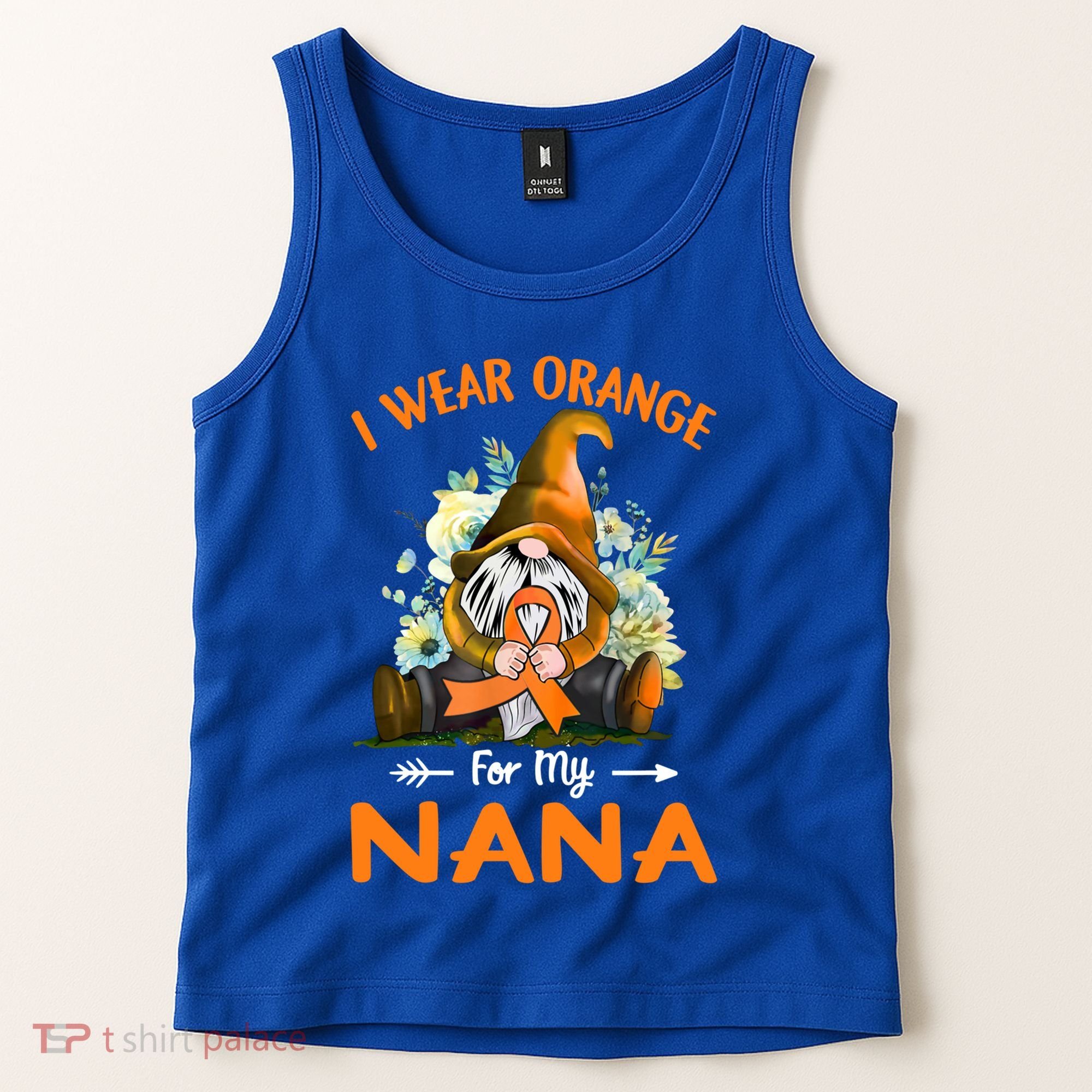 I Wear Orange Nana Multiple Sclerosis Ms Gnome Funny Gift Tank Top