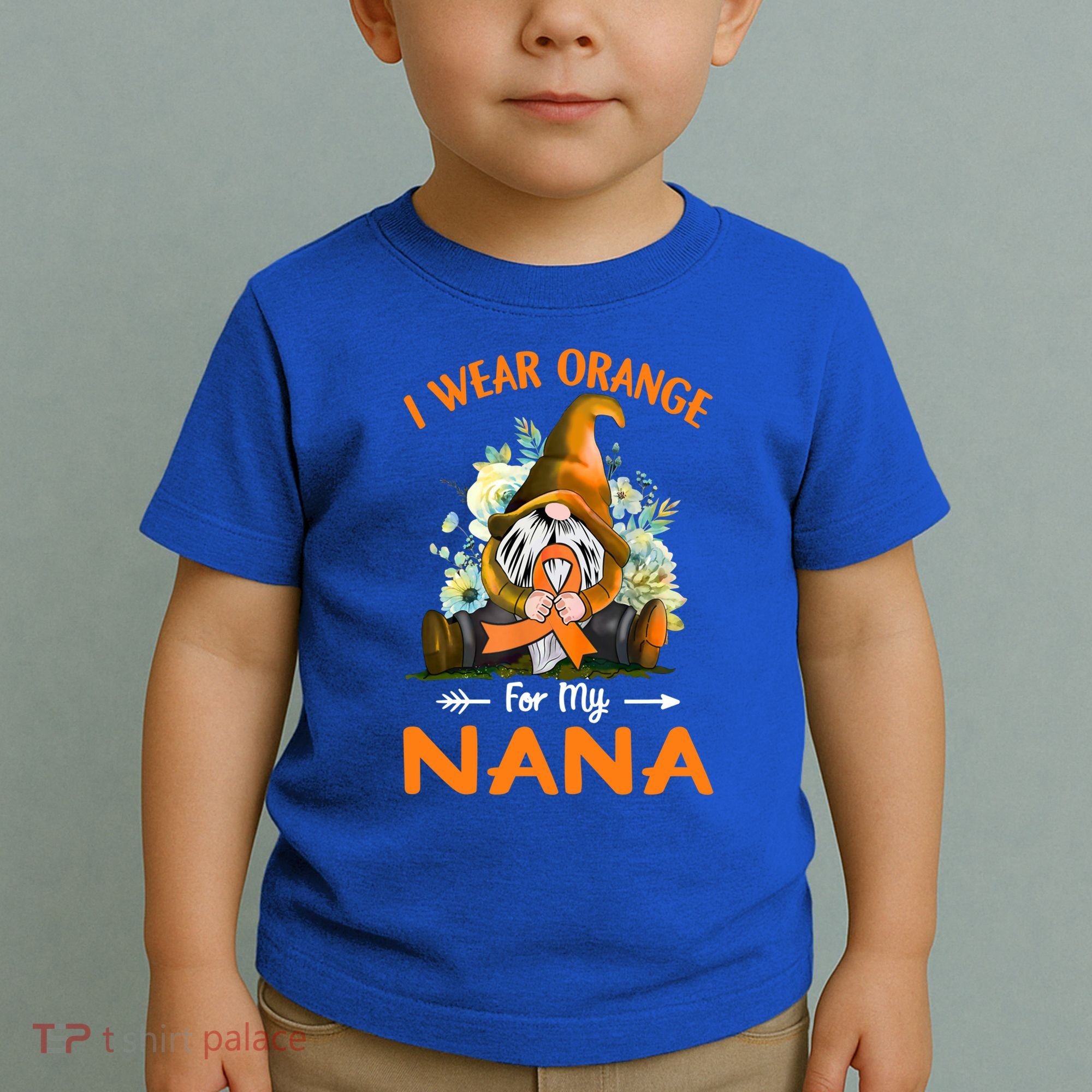 I Wear Orange Nana Multiple Sclerosis Ms Gnome Funny Gift Toddler T-Shirt