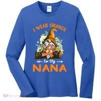 I Wear Orange Nana Multiple Sclerosis Ms Gnome Funny Gift Women's Long Sleeve Shirt thumb 0