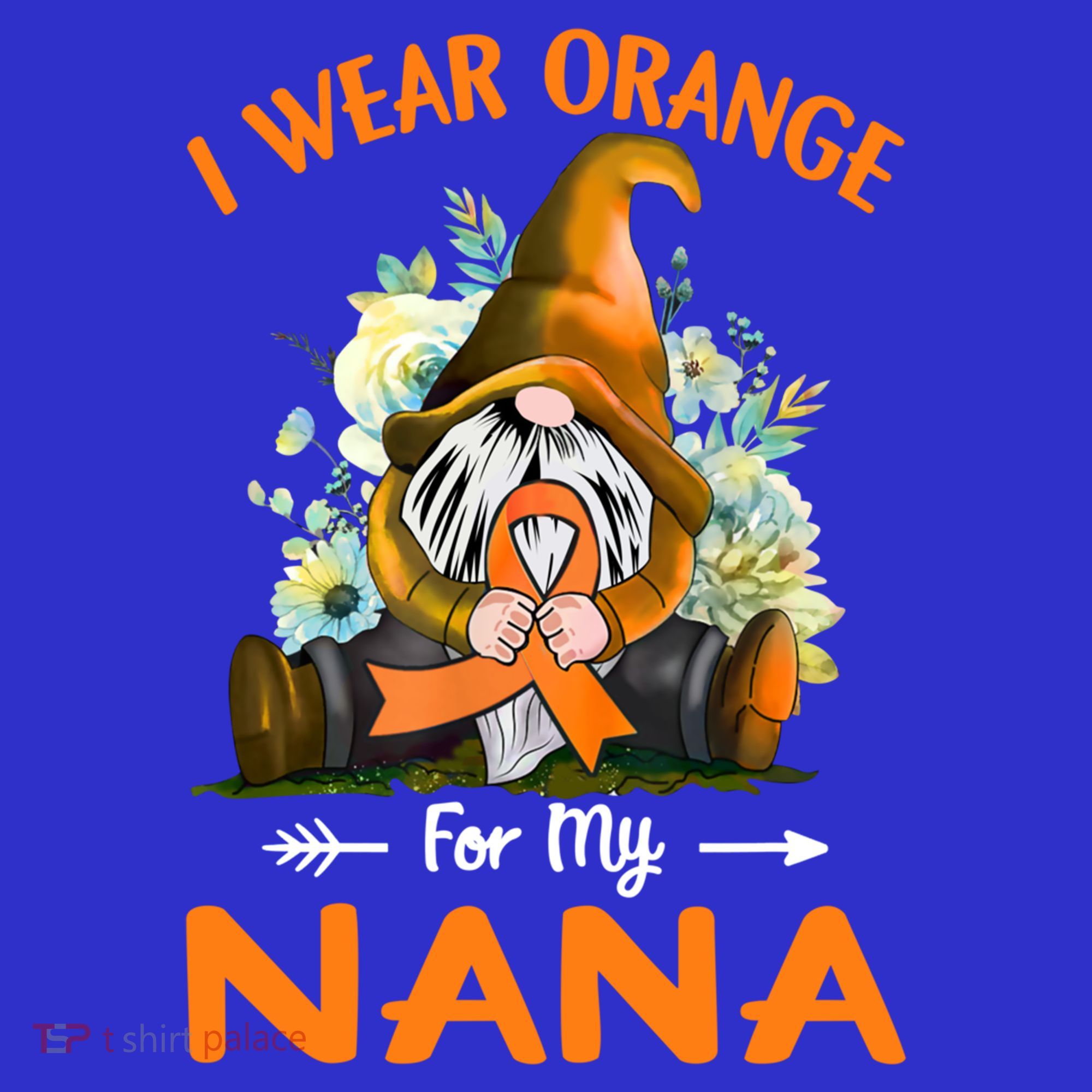 I Wear Orange Nana Multiple Sclerosis Ms Gnome Funny Gift Women's Long Sleeve Shirt