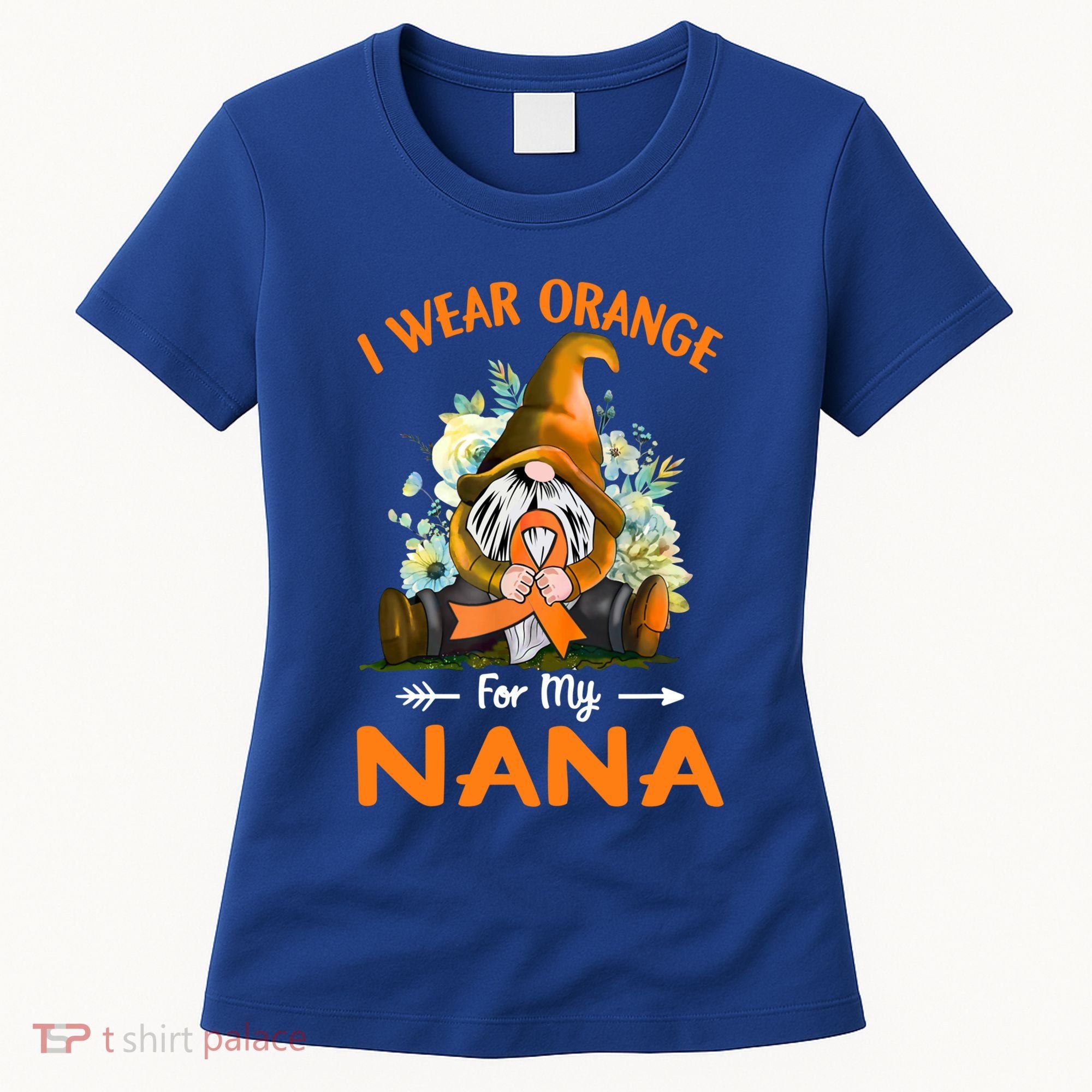 I Wear Orange Nana Multiple Sclerosis Ms Gnome Funny Gift Women's T-Shirt