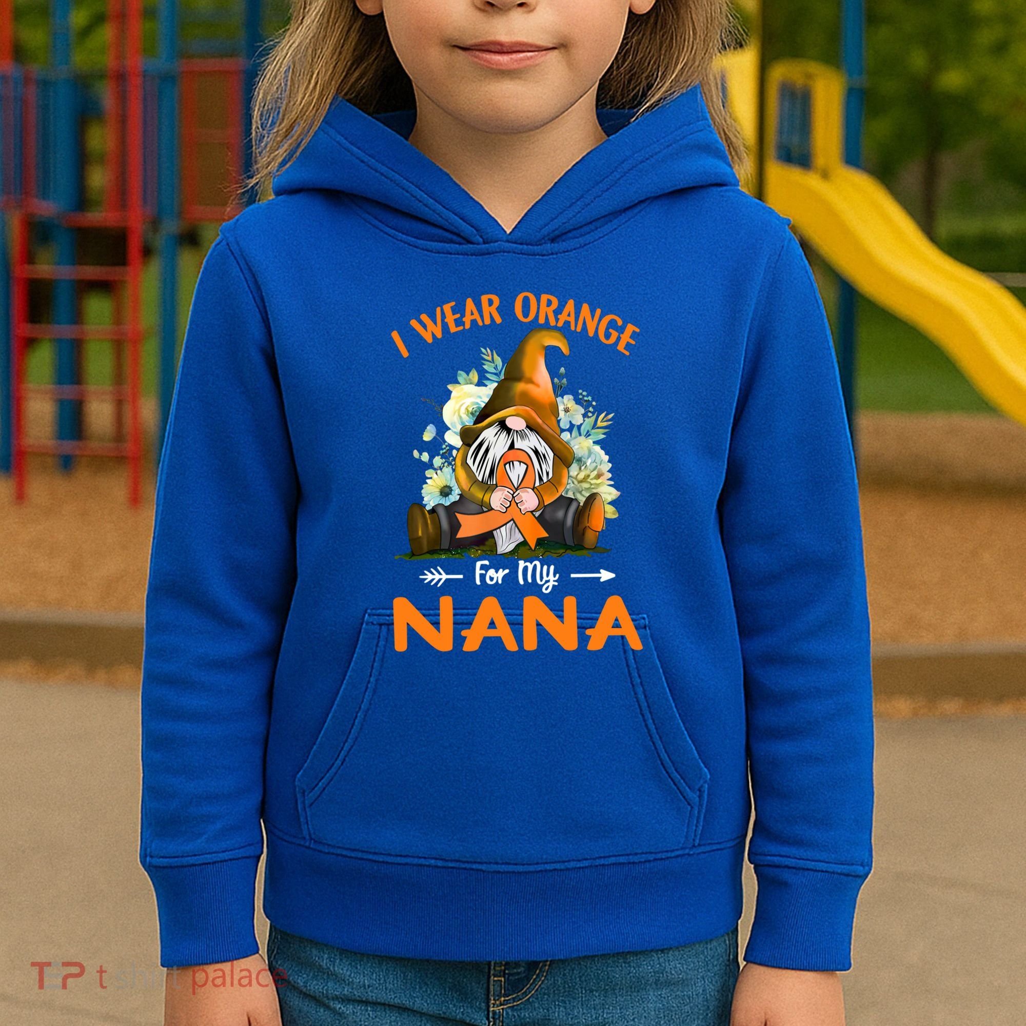 I Wear Orange Nana Multiple Sclerosis Ms Gnome Funny Gift Kids Hoodie
