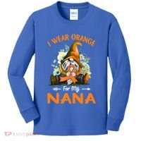 I Wear Orange Nana Multiple Sclerosis Ms Gnome Funny Gift Kids Long Sleeve Shirt thumb 0