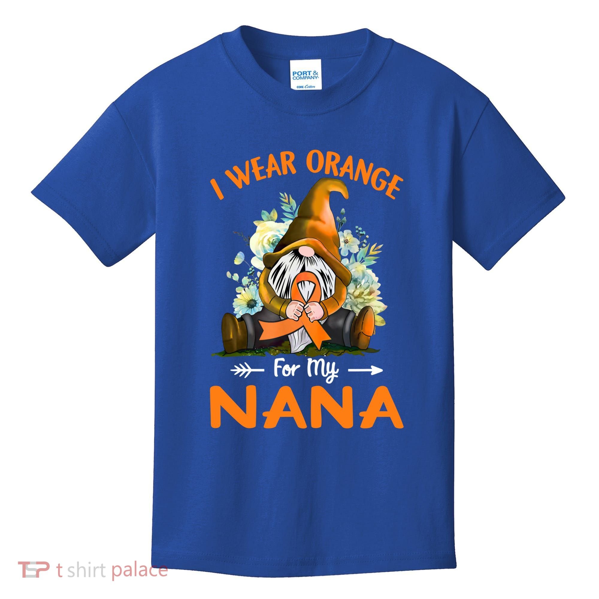 I Wear Orange Nana Multiple Sclerosis Ms Gnome Funny Gift Kids T-Shirt