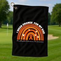 I Wear Orange For My Dad Ms Multiple Sclerosis Cute Gift Golf Towel thumb 1